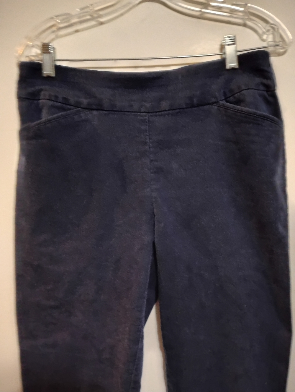 CROFT&BARROW Classic Straight Navy Blue Pull On Pants Stretch 54%Cotton 10P - Picture 6 of 9